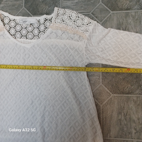 Curio New York Size Pm Elegant White Lace Blouse - Picture 8 of 11